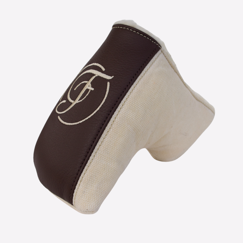 Cream Canvas Wide Blade Putter Cover