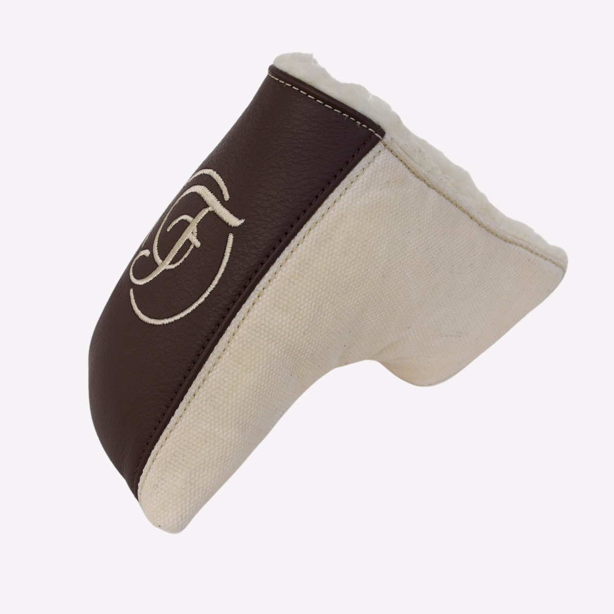 Cream Canvas Wide Blade Putter Cover