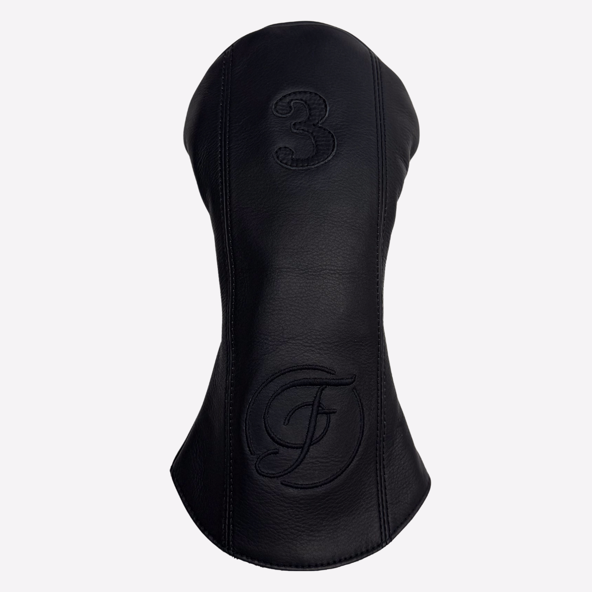 Black Leather 3 Wood Headcover