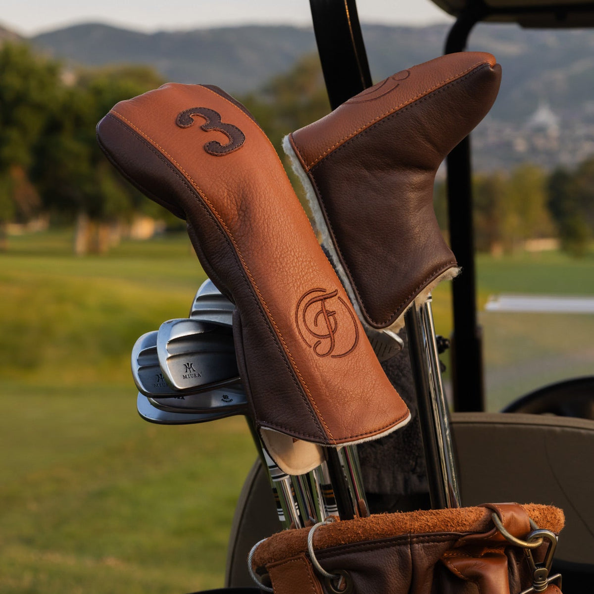 Brown Leather 3 Wood Headcover
