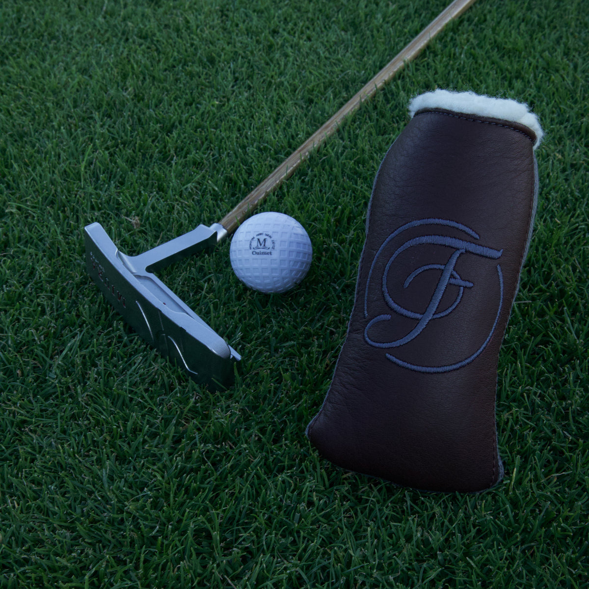 Gray Canvas Blade Putter Cover